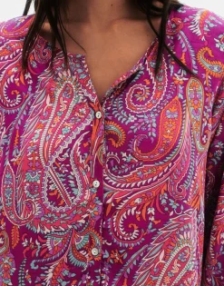 Natura Selection Camisa Paisley 147769-FUCHSIA Hot