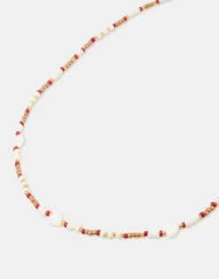 Natura Selection Collar Beads Corazones Nácar 150181-BURGUNDY Outlet