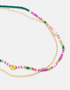 Natura Selection Collar Doble Cadena Beads 147782-GREEN Discount