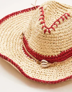 Natura Selection Sombrero Papel Conchitas 145568-RED Best