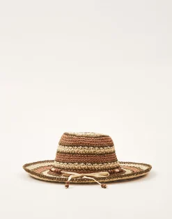 Natura Selection Sombrero Papel Círculos 145565-BROWN Clearance